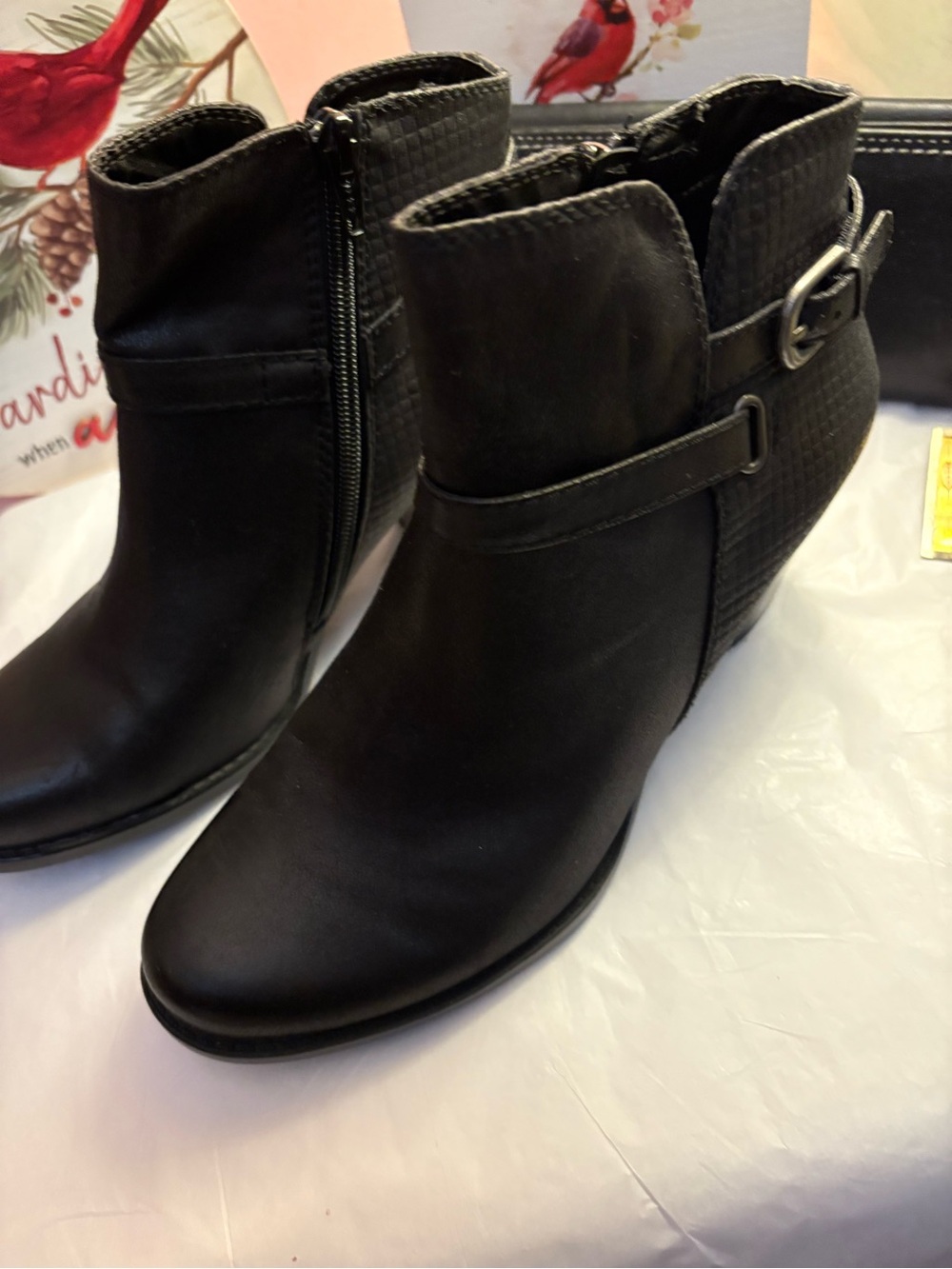 Baretraps Women's Black Ankle Booties with Buckle Detail Size 8